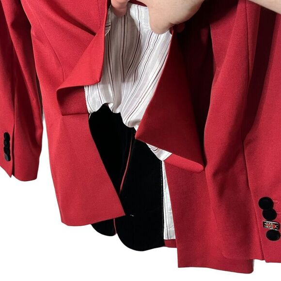 Racil Suit Jacket Virgin Wool 2 Button Jacket Red Black Blazer Size US 4 - Picture 6 of 13